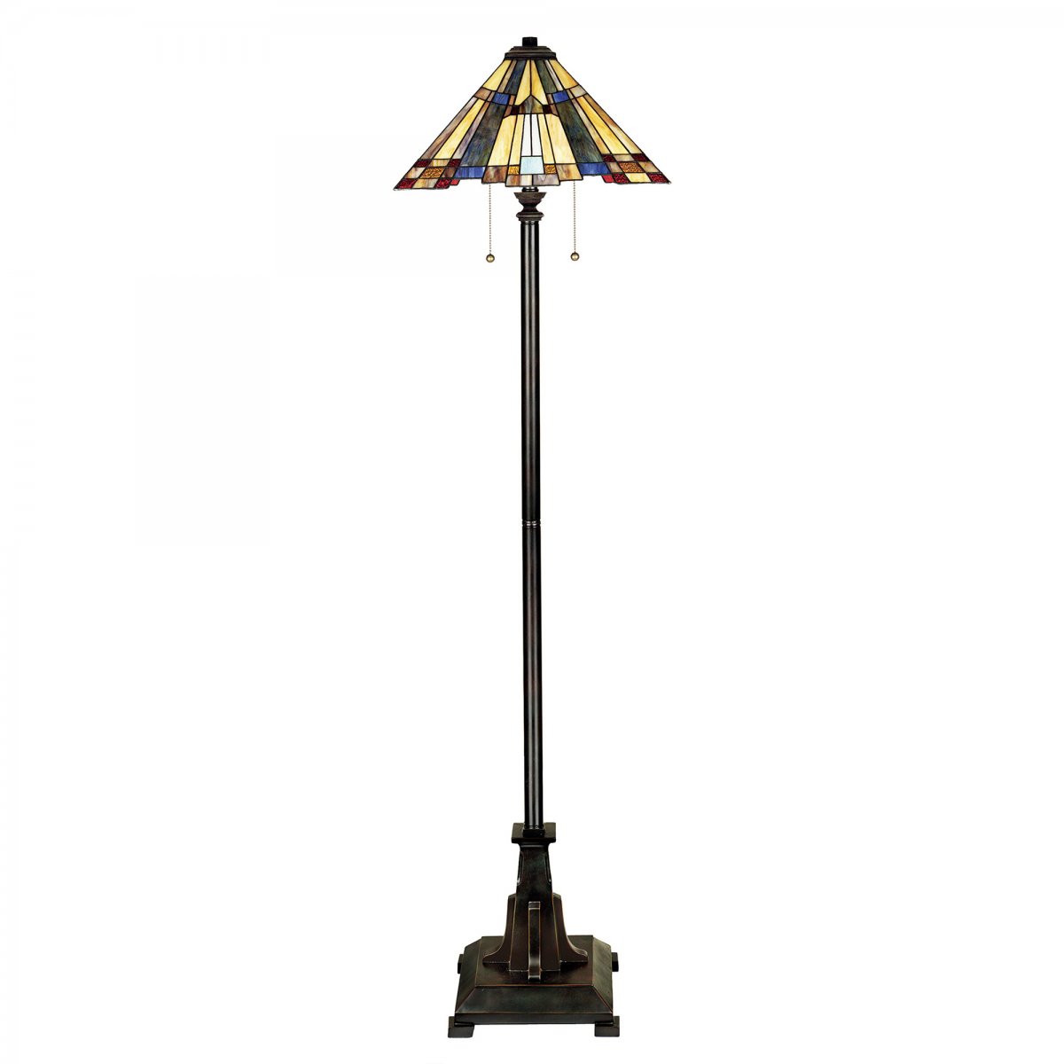 Elstead Lighting Inglenook Stehleuchte 2-Light Tiffany-Stil Bronze E27