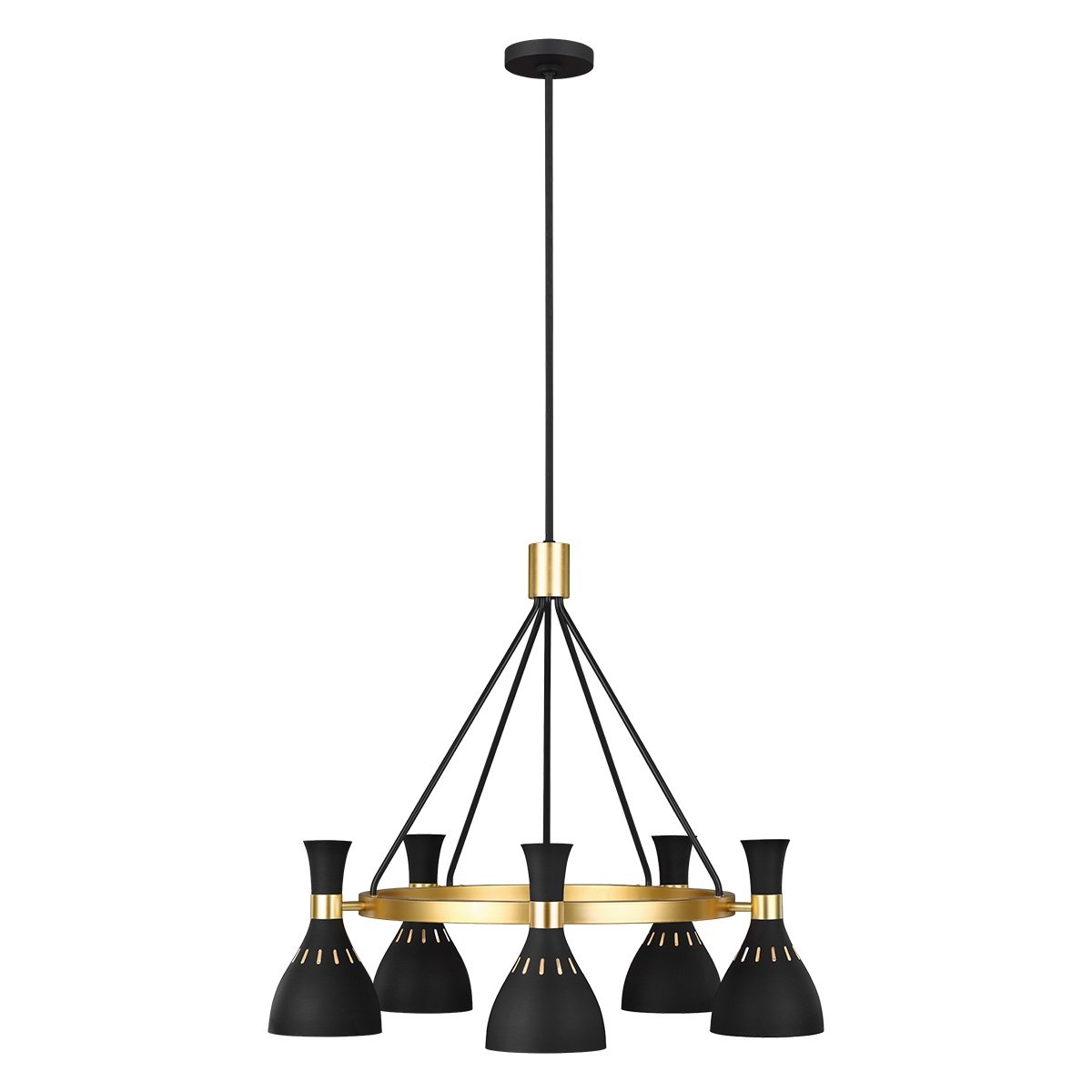 Elstead Lighting Joan 5-Light Kronleuchter Schwarz Gold 5-flammig E27