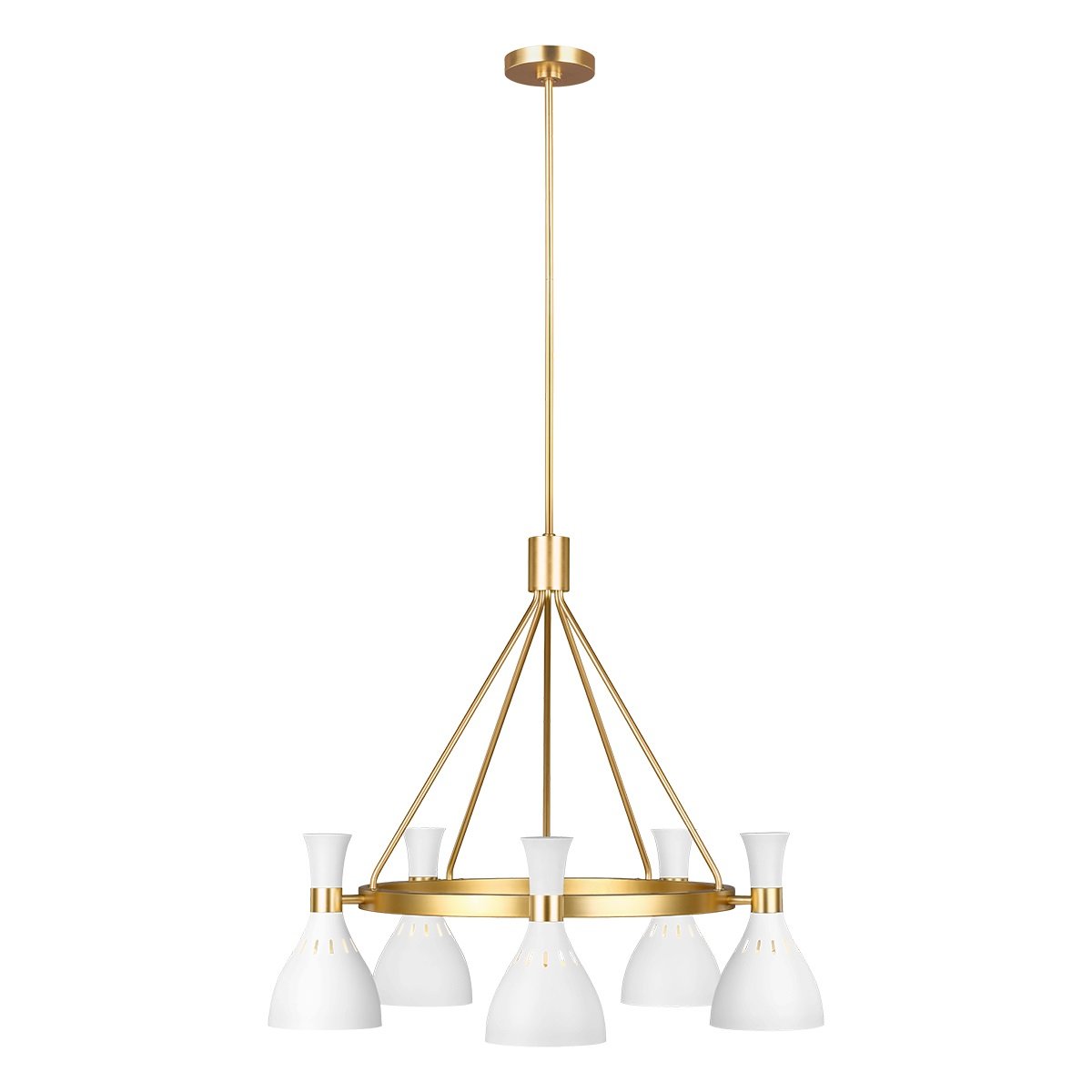 Elstead Lighting Joan 5-Light Kronleuchter Weiss Gold 5-flammig E27