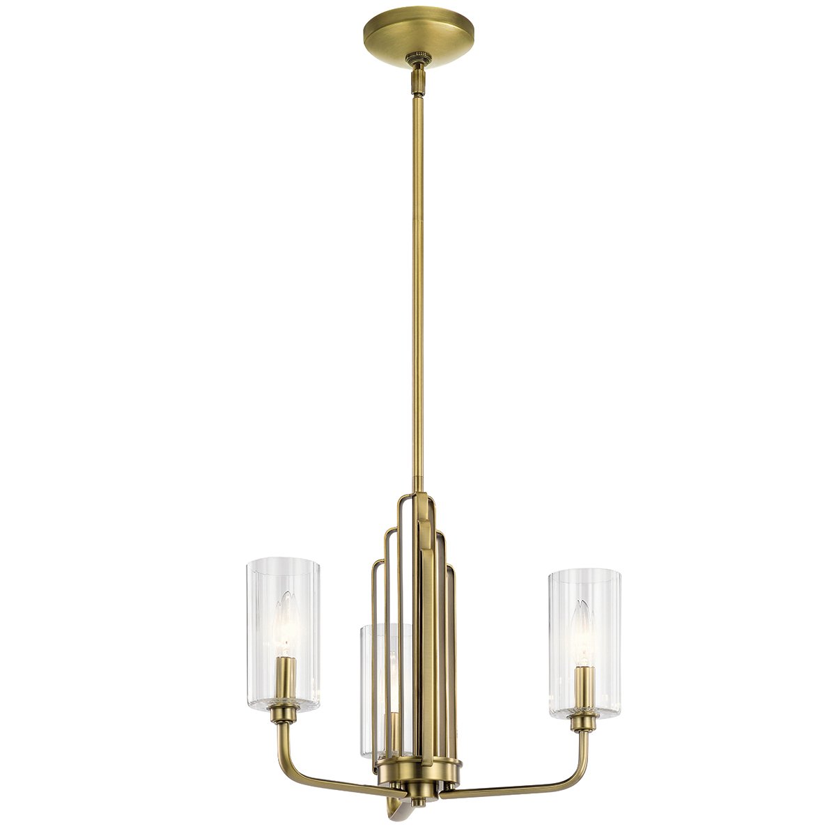 Elstead Lighting Kimrose Kronleuchter 3-Light Messing geb�rstet Klarglas E14