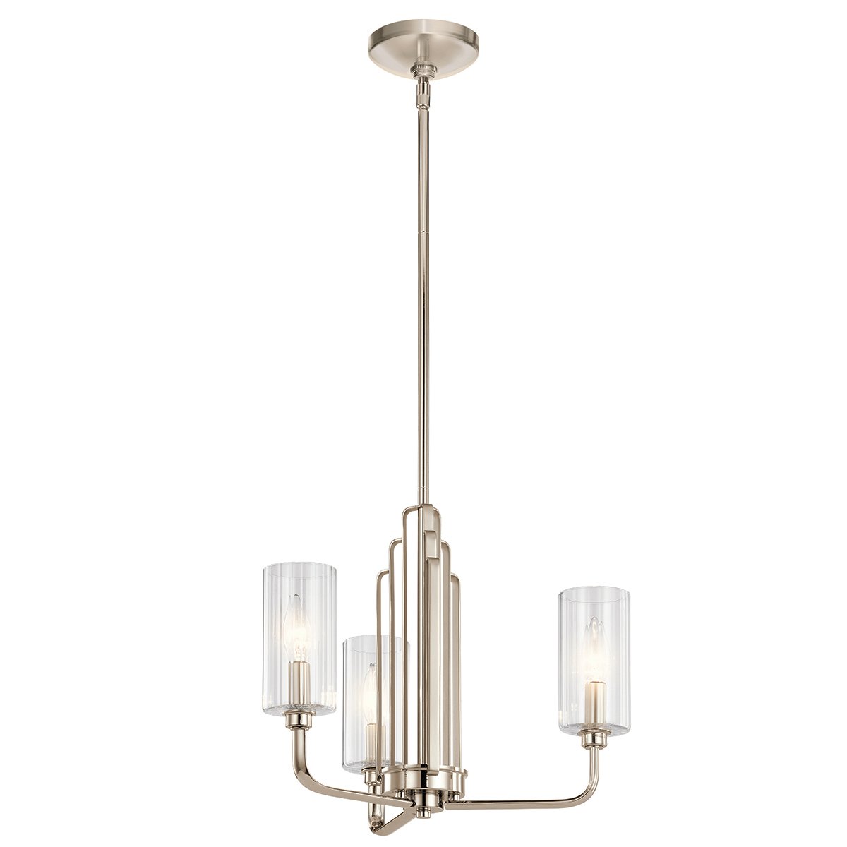 Elstead Lighting Kimrose Kronleuchter 3-Light Nickel poliert Klarglas E14