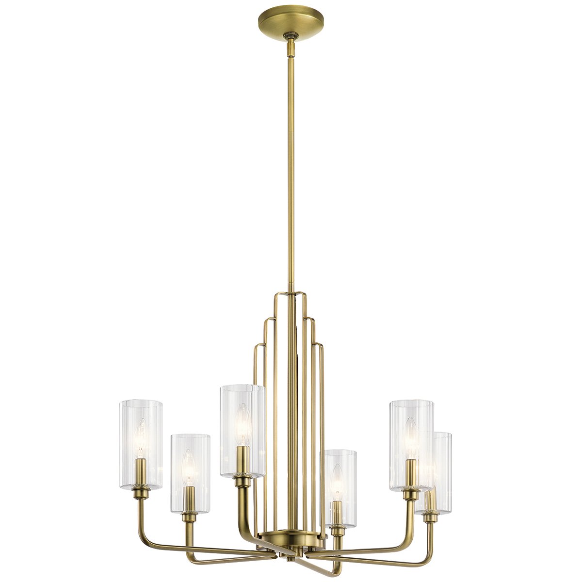 Elstead Lighting Kimrose Kronleuchter 6-Light Messing geb�rstet Klarglas E14