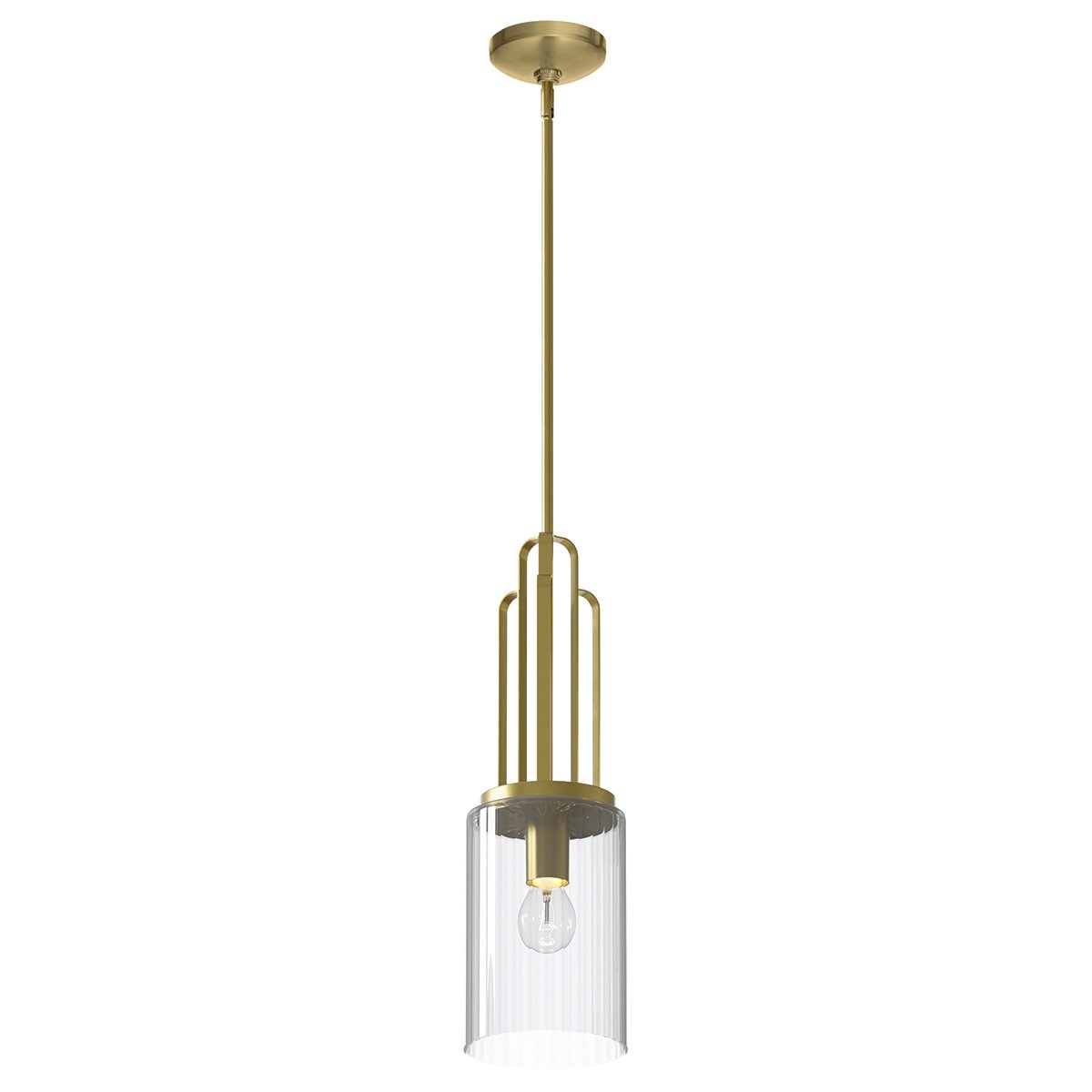 Elstead Lighting Kimrose Pendelleuchte 1-Light Messing geb�rstet Klarglas E27