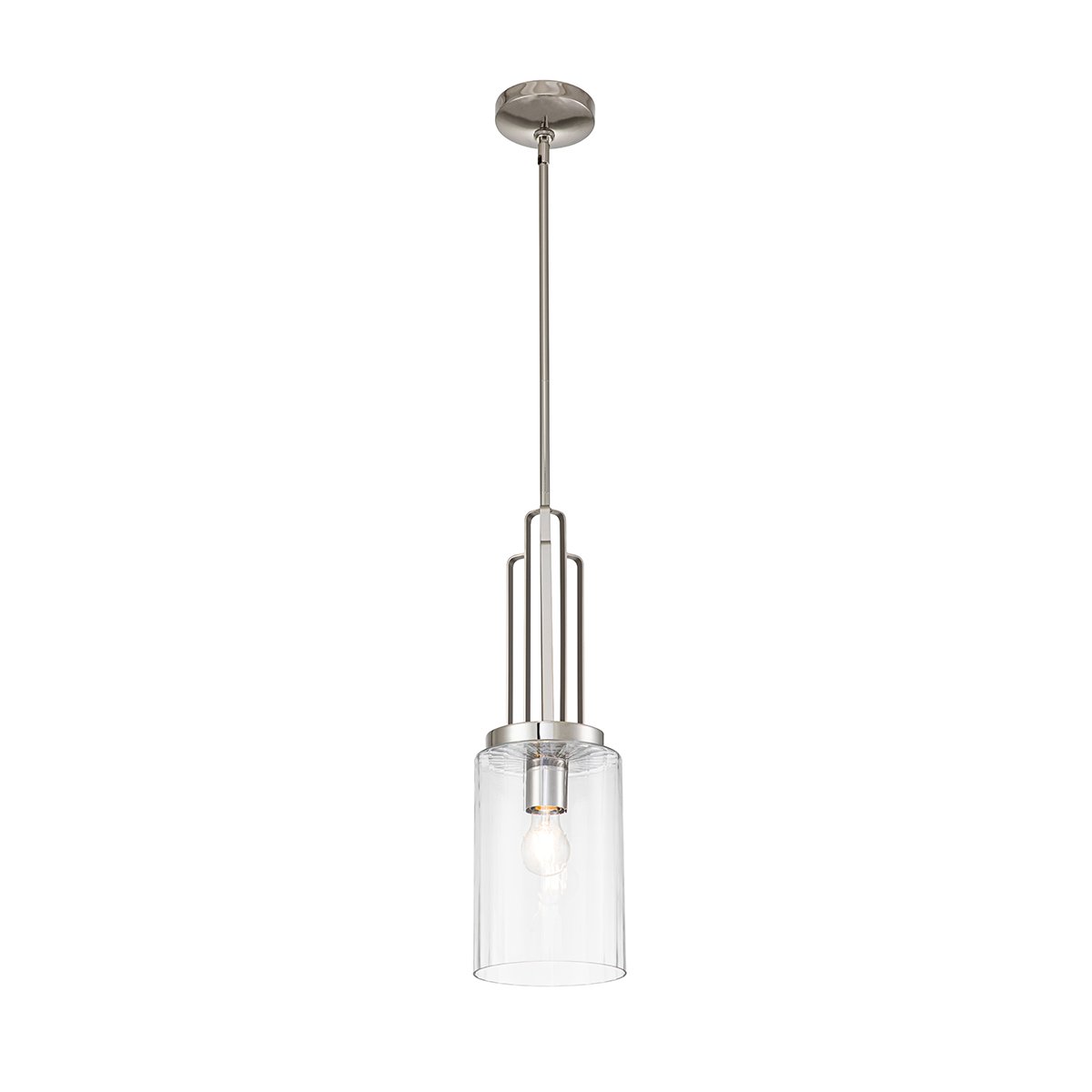 Elstead Lighting Kimrose Pendelleuchte 1-Light Nickel poliert Klarglas E27