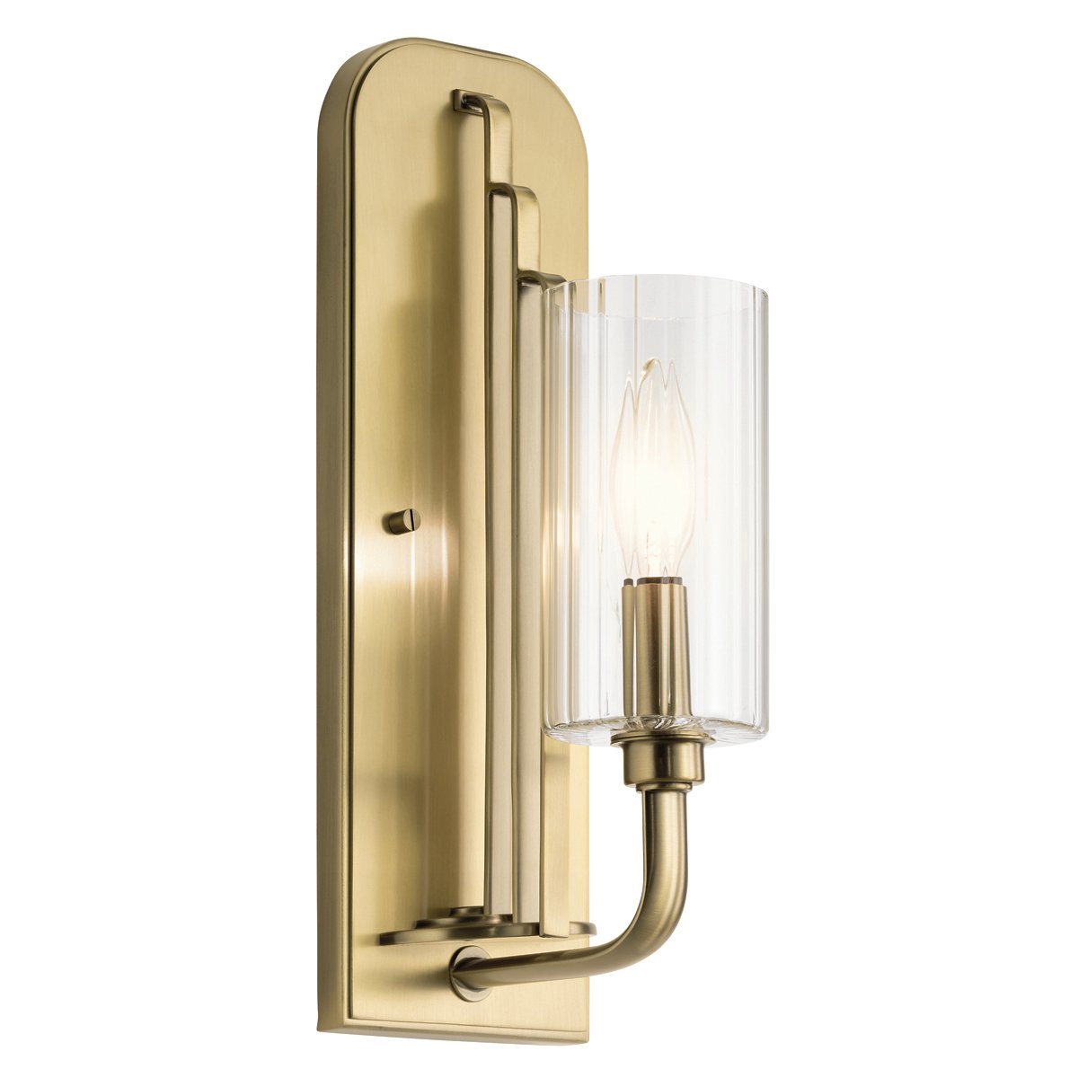 Elstead Lighting Kimrose Wandleuchte 1-Light Messing geb�rstet Klarglas E14