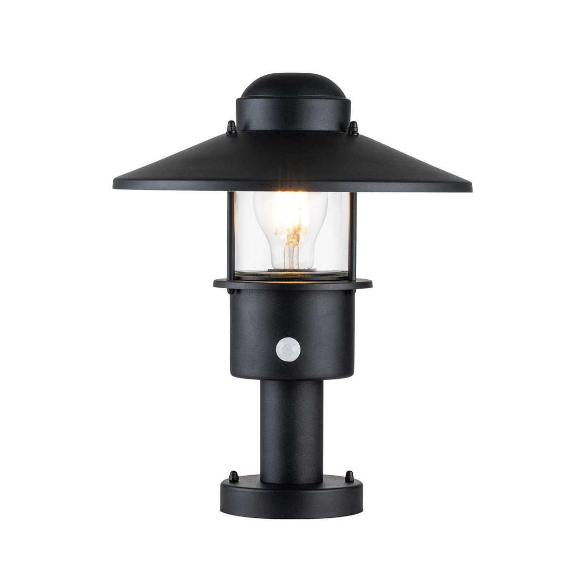 Elstead Lighting Klampenborg Sockelleuchte 1-Light PIR-Bewegungsmelder Schwarz IP44 E27
