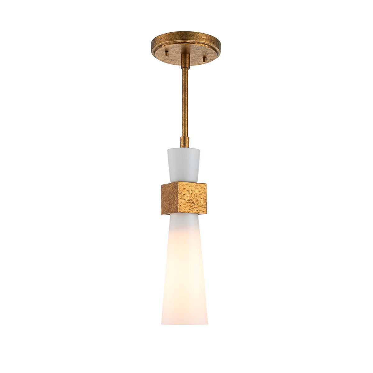 Elstead Lighting Kristy Pendelleuchte 1-flammig Antik Gold Opalglas