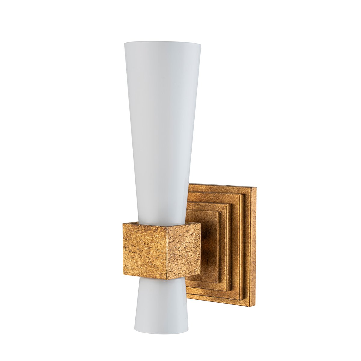 Elstead Lighting Kristy  Wandleuchte 1-flammig Antik Gold Opalglas