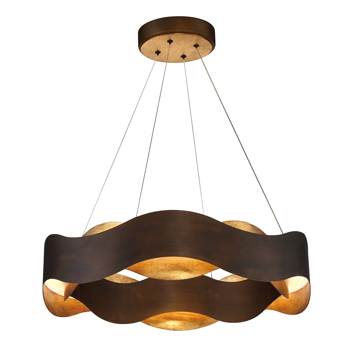 Elstead Lighting Kronleuchter VAUGHAN 610mm Bronze und Gold 3000K