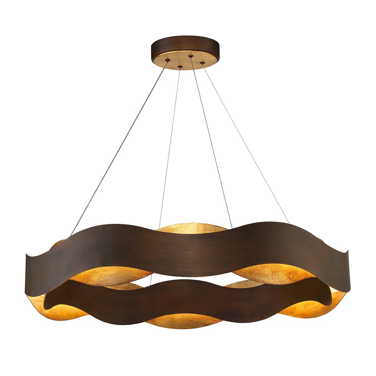 Elstead Lighting Kronleuchter VAUGHAN 850mm Bronze und Gold 3000K