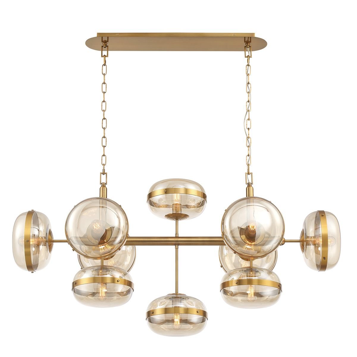 Elstead Lighting LED Pendelleuchte 10-flammig Nottingham Antikmessing
