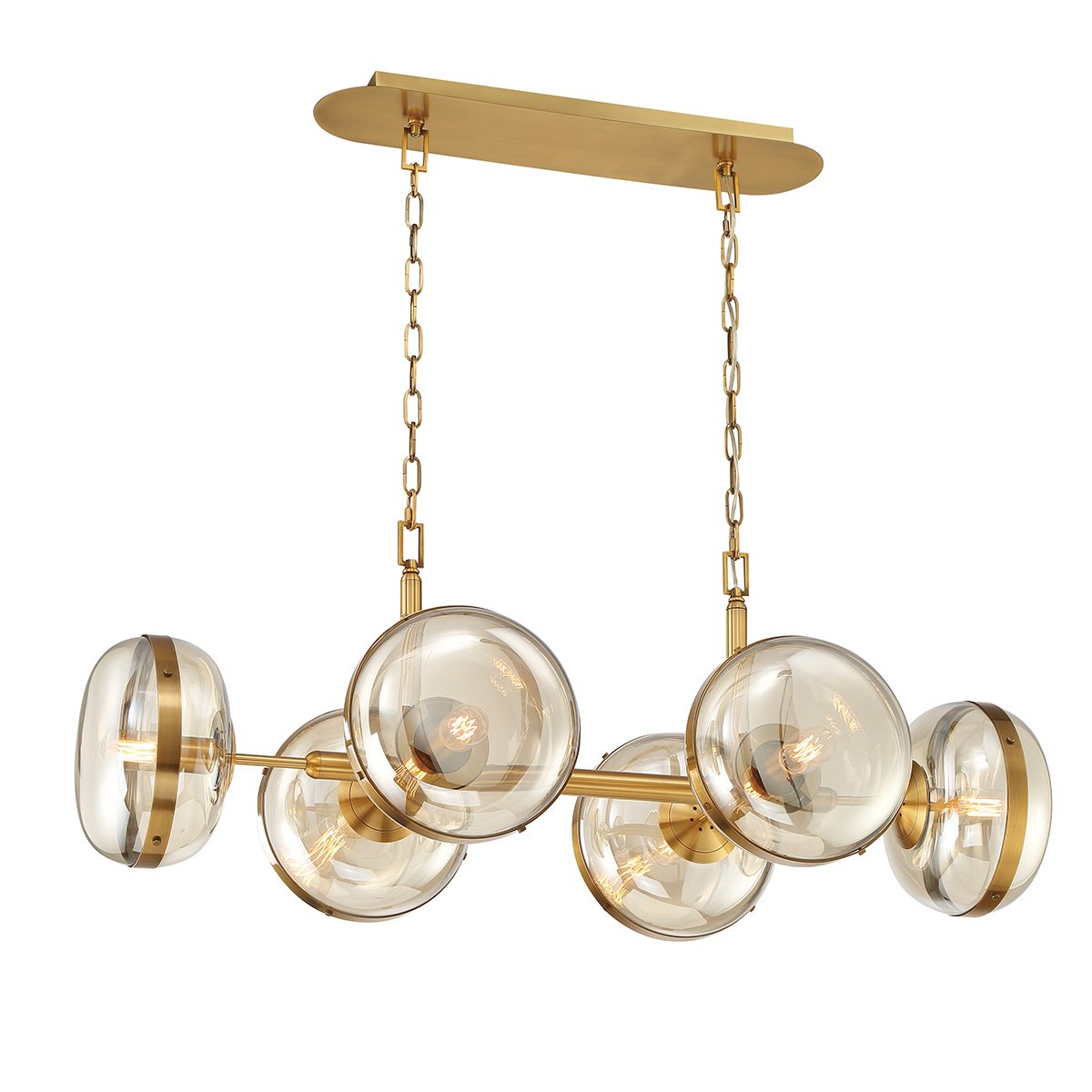 Elstead Lighting LED Pendelleuchte 6-flammig Nottingham Antikmessing