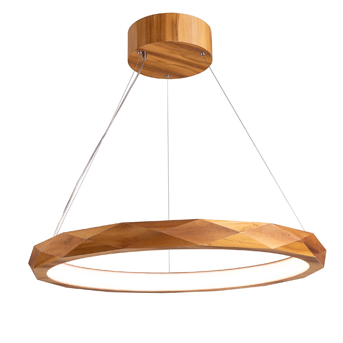 Elstead Lighting LED Pendelleuchte ANGULAR Teakfunier 80cm 3000K
