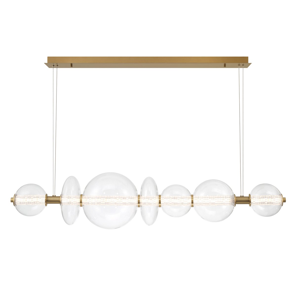 Elstead Lighting LED Pendelleuchte Atomo 7-flammig Gold geb�rstet 3000K