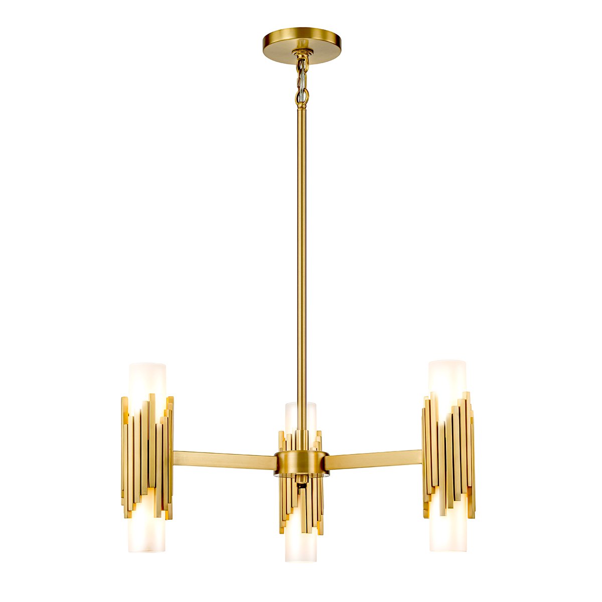 Elstead Lighting Marvele Kronleuchter 6-flammig Messing Opalglas
