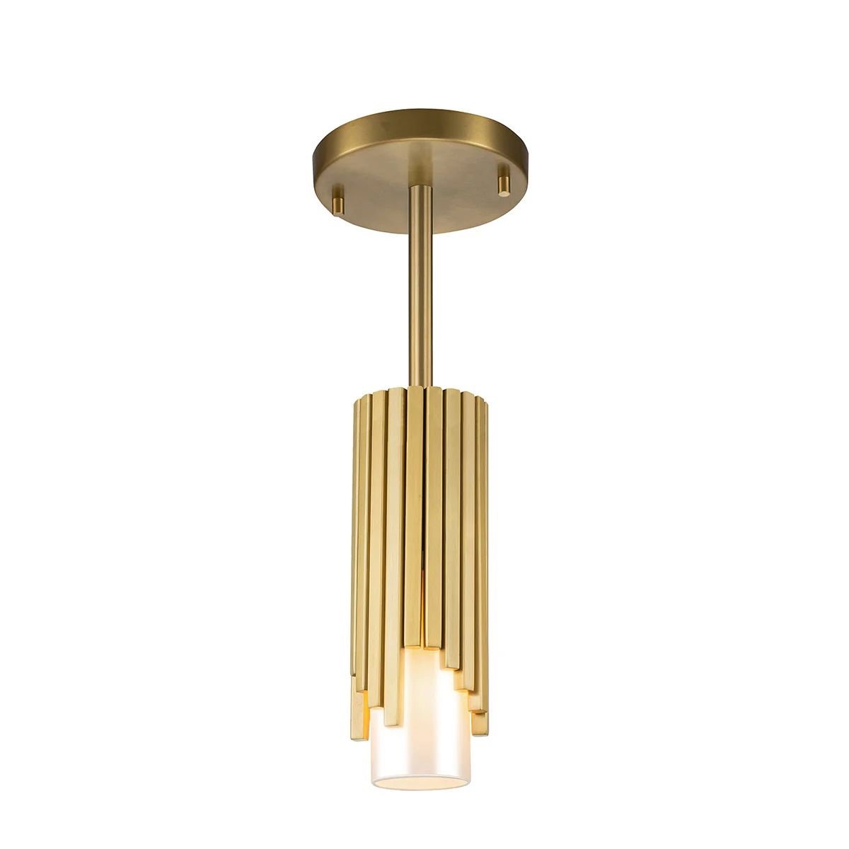 Elstead Lighting Marvele Pendelleuchte 1-flammig Messing Opalglas