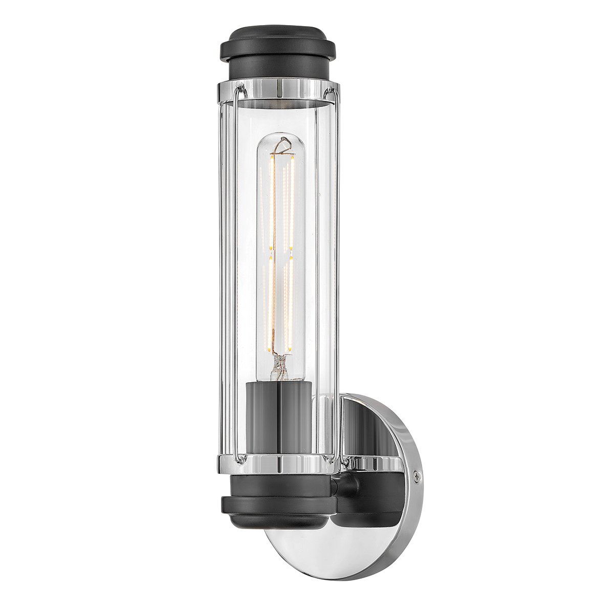 Elstead Lighting Masthead Wandleuchte 1-Light Chrom Schwarz IP44 E27