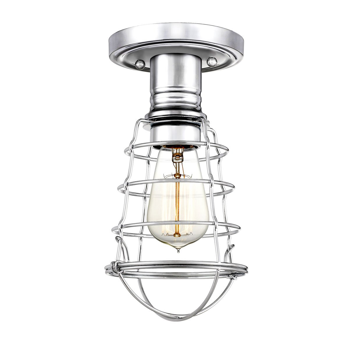 Elstead Lighting Mixon Deckenleuchte Semi-Flush 1-Light Chrom E27