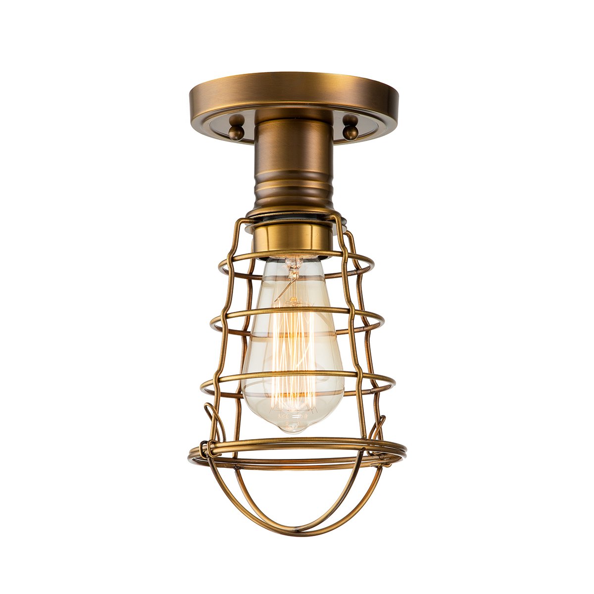 Elstead Lighting Mixon Deckenleuchte Semi-Flush 1-Light Messing antik E27
