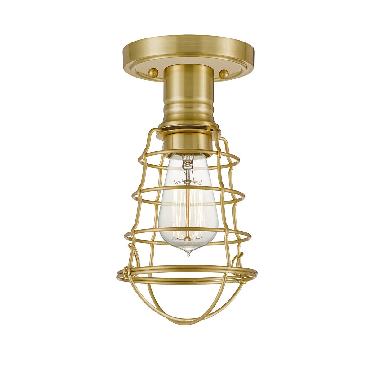 Elstead Lighting Mixon Deckenleuchte Semi-Flush 1-Light Messing geb�rstet E27