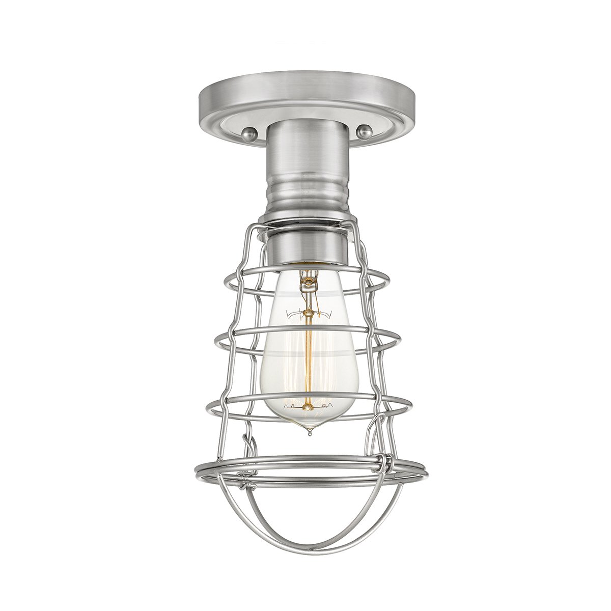 Elstead Lighting Mixon Deckenleuchte Semi-Flush 1-Light Nickel E27