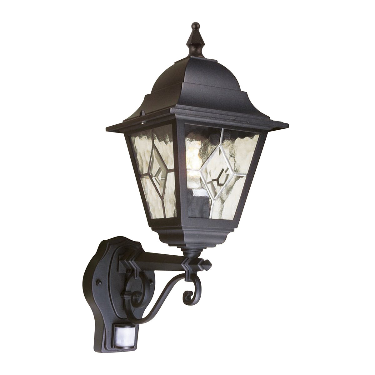 Elstead Lighting Norfolk Outdoor 1-Light Wandleuchte Schwarz mit Sensor IP43