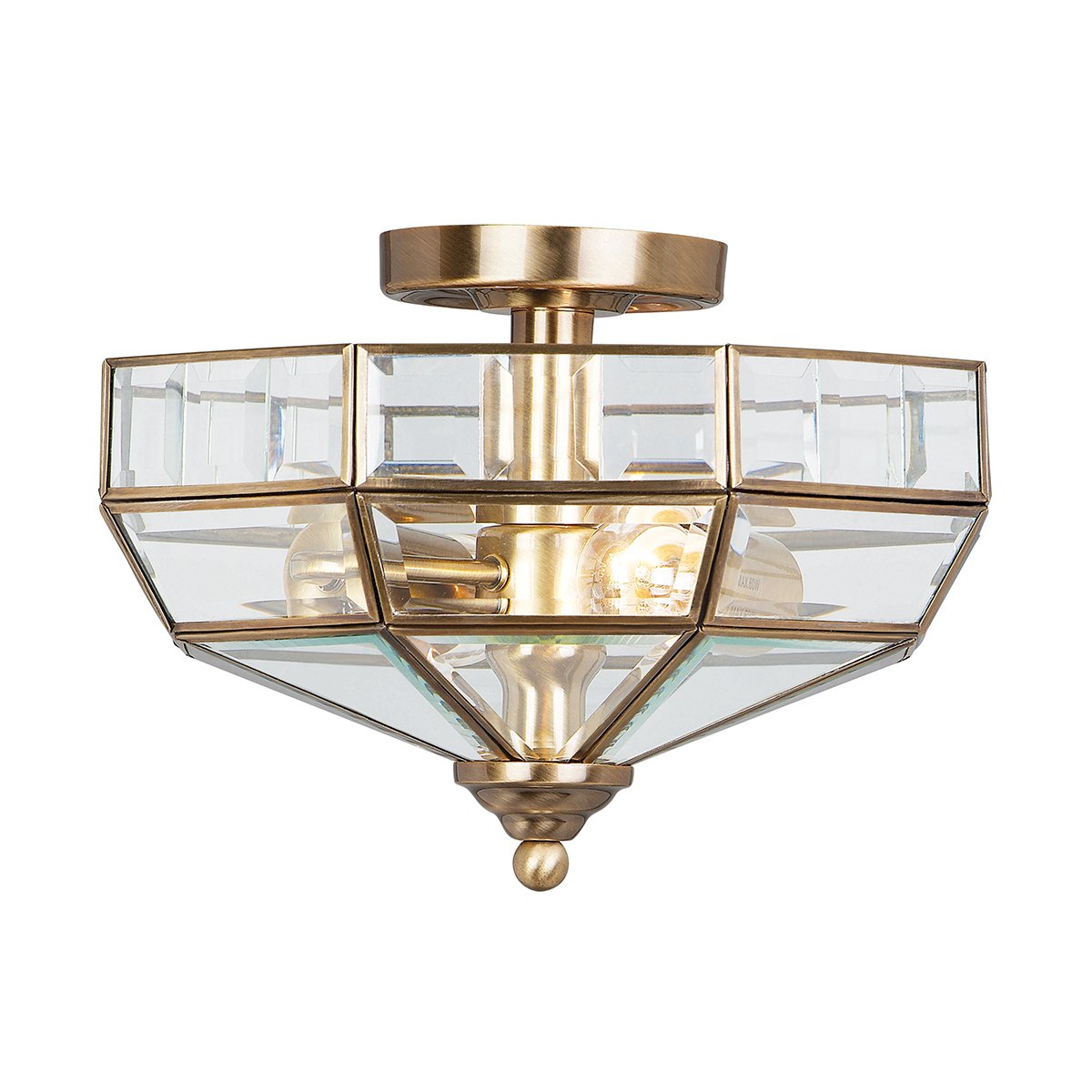 Elstead Lighting Old Park 2-Light Deckenleuchte Messing antik 32cm E27