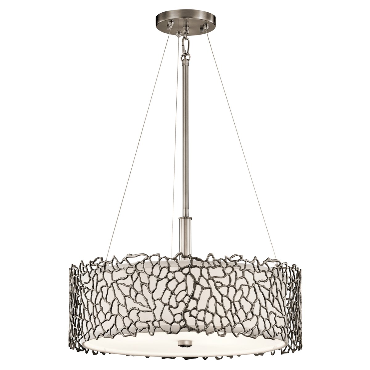 Elstead Lighting Silver Coral 3-Light Duo Pendelleuchte 3-flammig 46cm E27