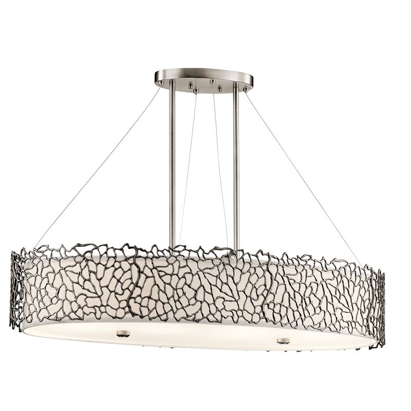 Elstead Lighting Silver Coral 4-Light Oval Pendelleuchte 4-flammig E27