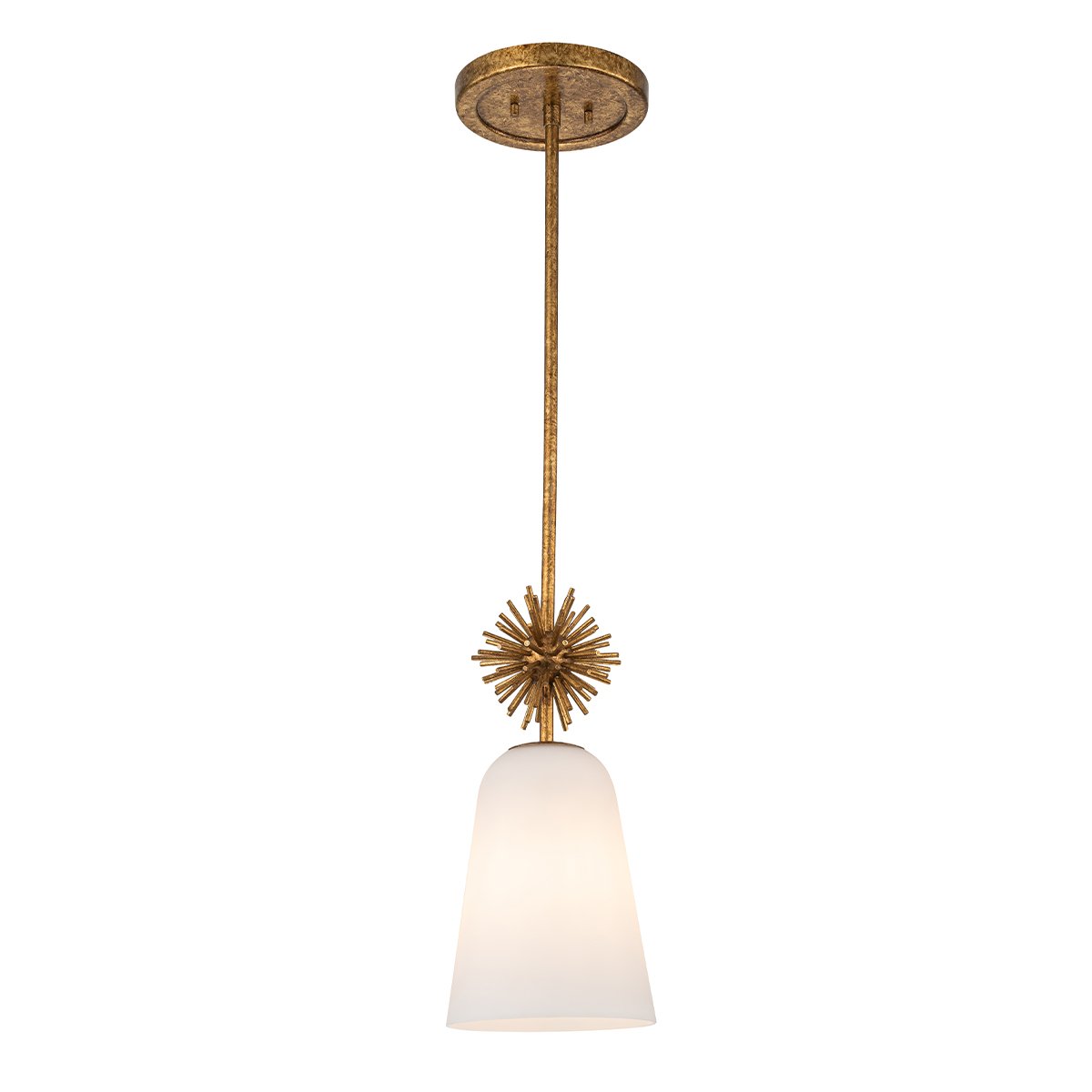 Elstead Lighting Staring Pendelleuchte 1-flammig Antik Gold Opal E27
