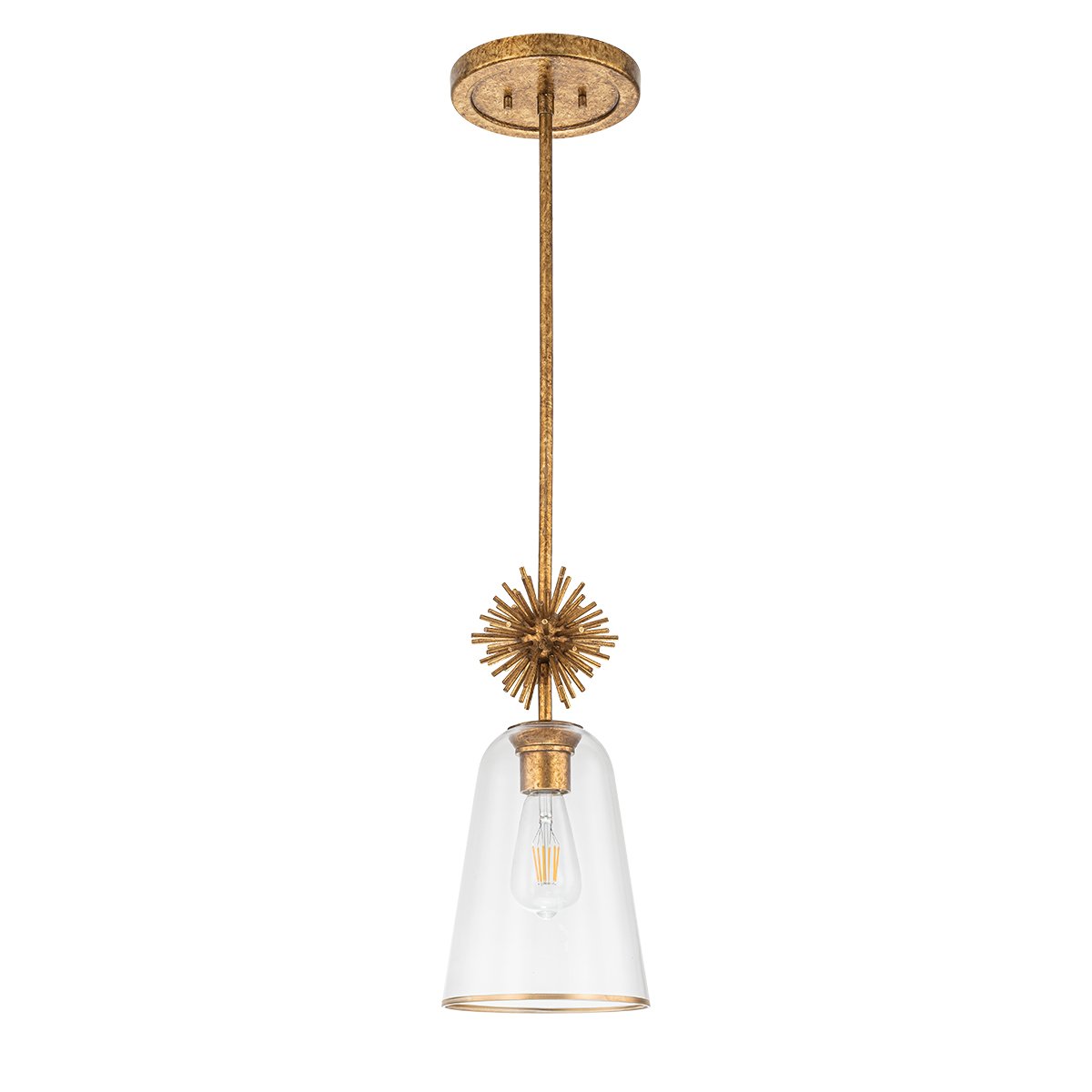 Elstead Lighting Staring Pendelleuchte 1-flammig Gold Transparent E27