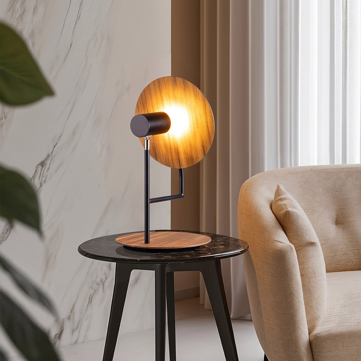Elstead Lighting Tischleuchte DOT Naturholzfurnier GU10