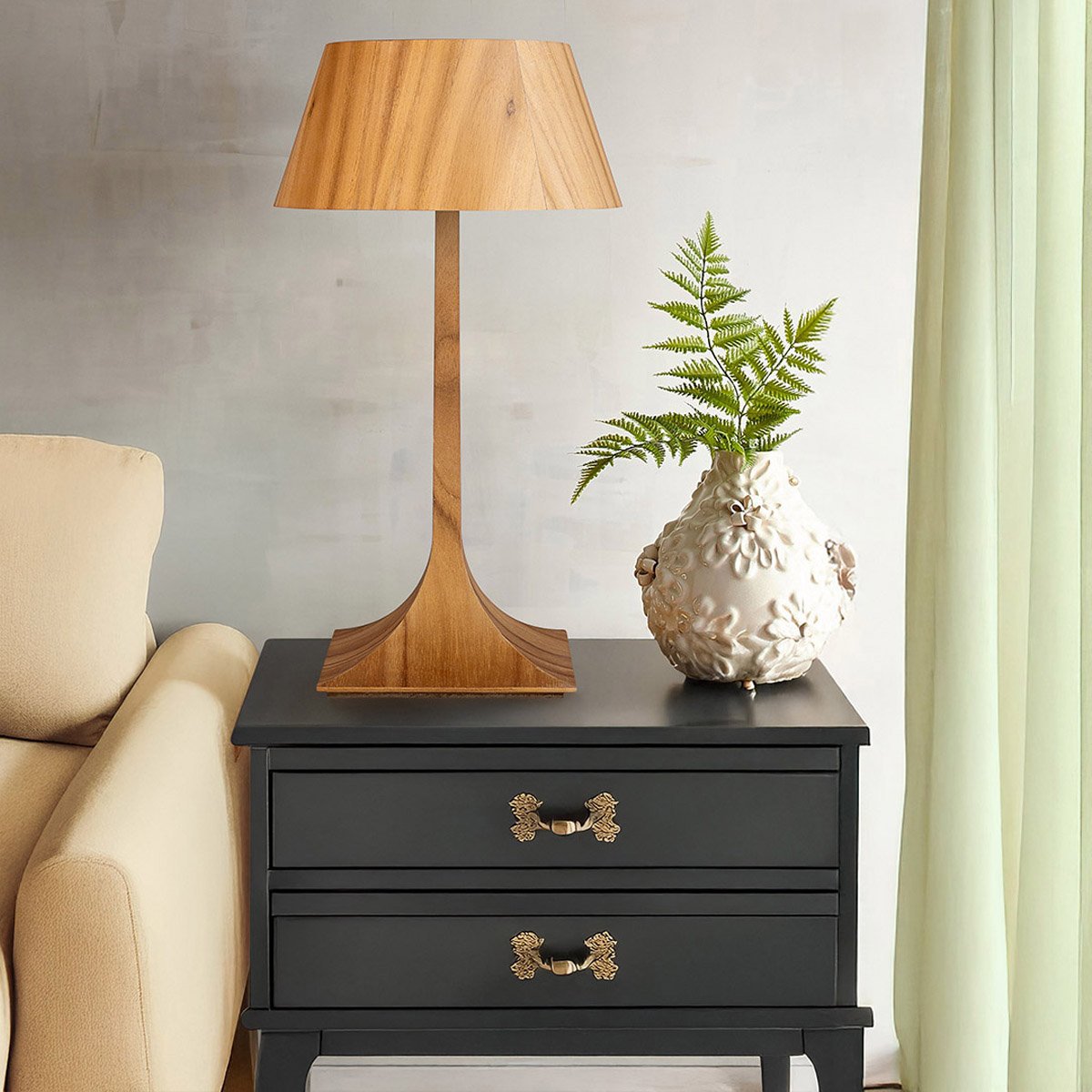 Elstead Lighting Tischleuchte NOSTALGIA Naturholzfurnier E27
