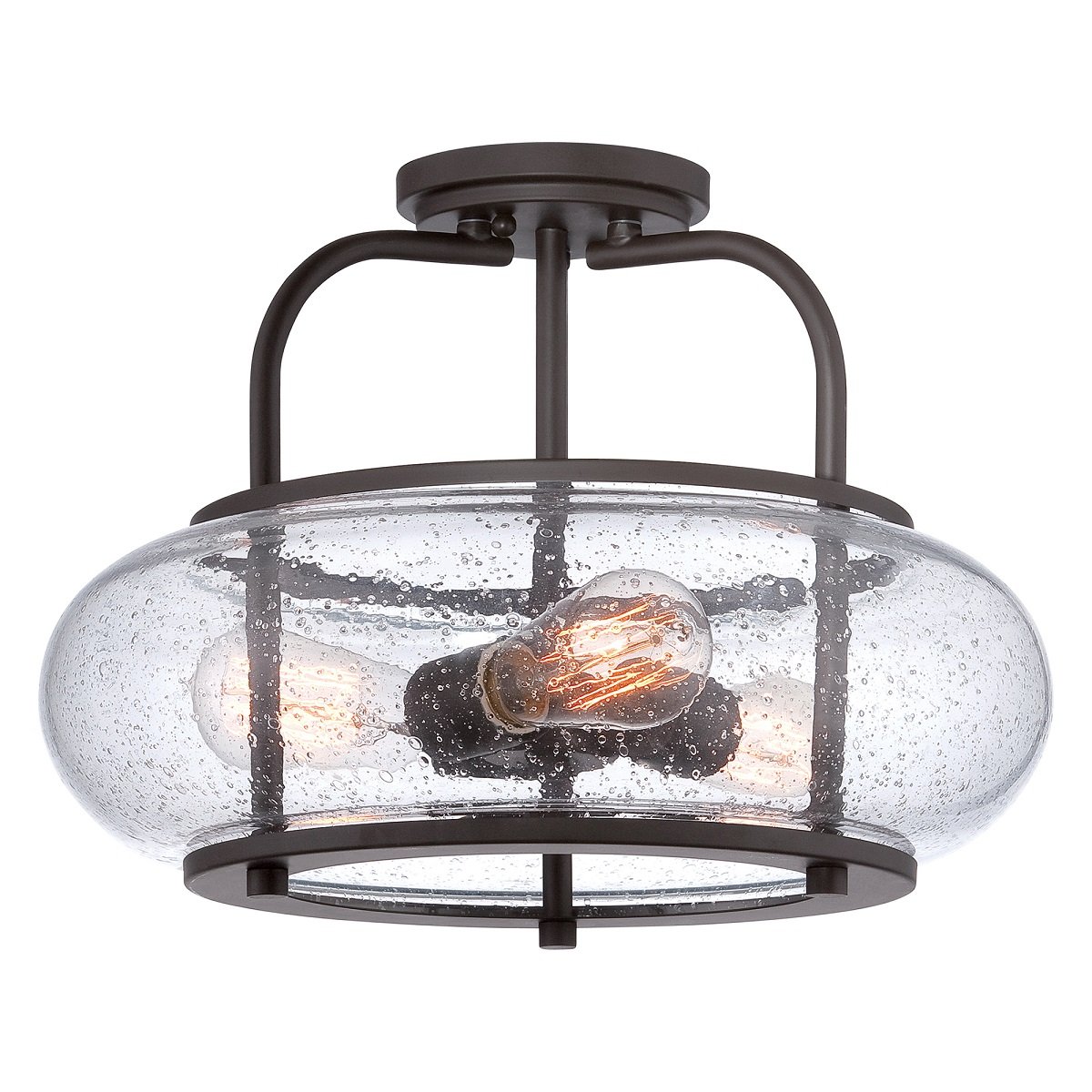 Elstead Lighting Trilogy Deckenleuchte Medium Semi-Flush 3-Light Bronze Glas 406mm E27