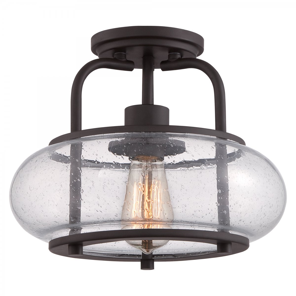 Elstead Lighting Trilogy Deckenleuchte Small Semi-Flush 1-Light Bronze Glas 305mm E27