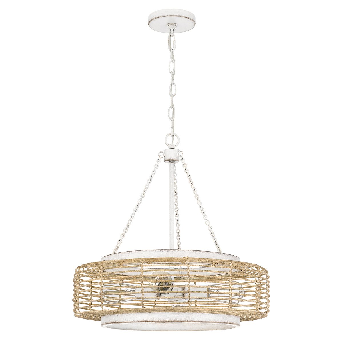 Elstead Lighting Waylon Pendelleuchte 4 flammig Antikwei� Glas E27