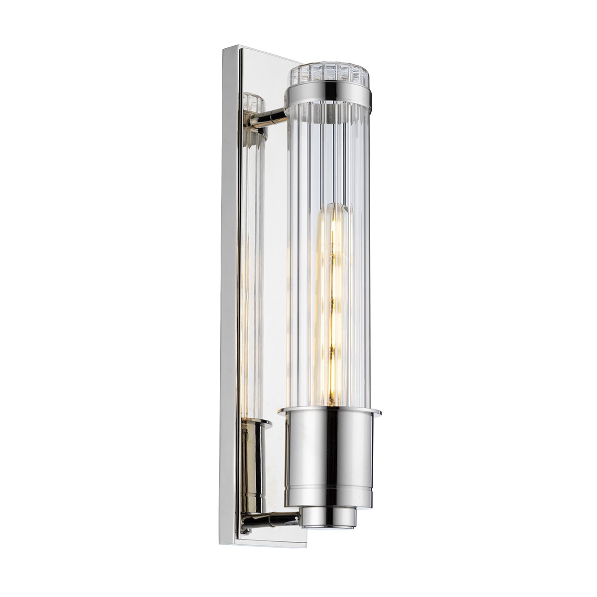Elstead Lighting Wellington Wandleuchte 1-Light Chrom poliert Klarglas E27