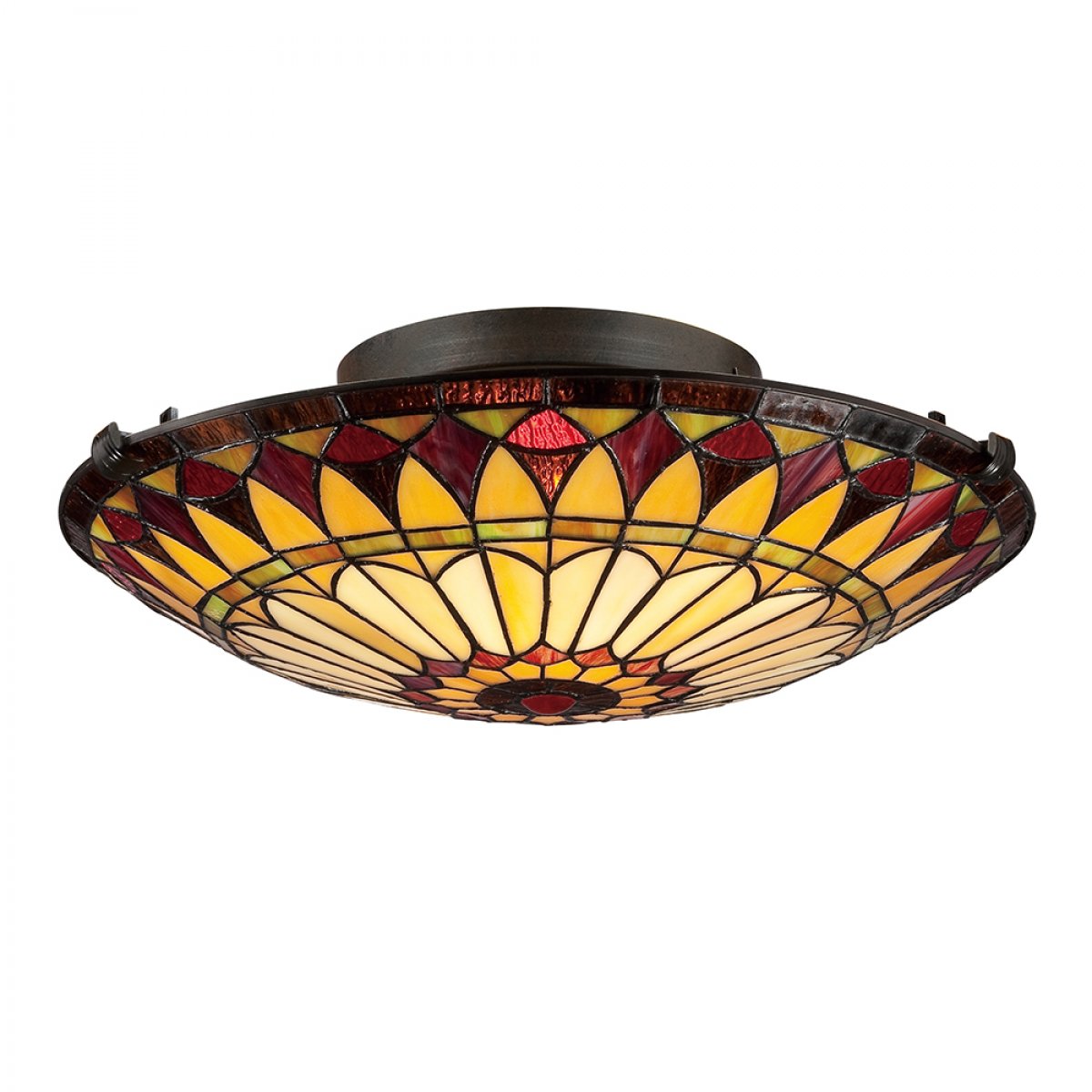 Elstead Lighting West End Deckenleuchte 2-Light Tiffany-Stil Bronze E27