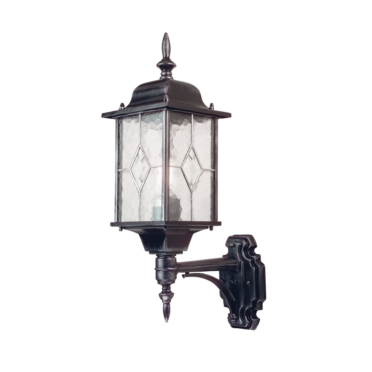Elstead Lighting Wexford Outdoor 1-Light Wandleuchte Schwarz Silber E27 IP23