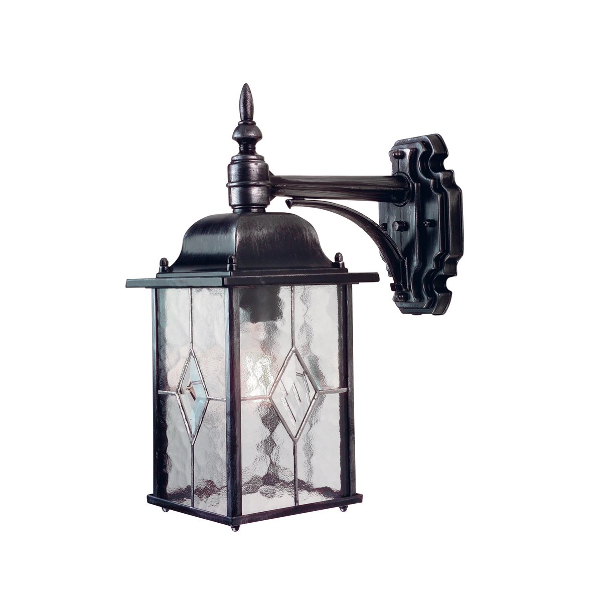 Elstead Lighting Wexford Outdoor 1-Light Wandleuchte Schwarz Silber E27 IP23