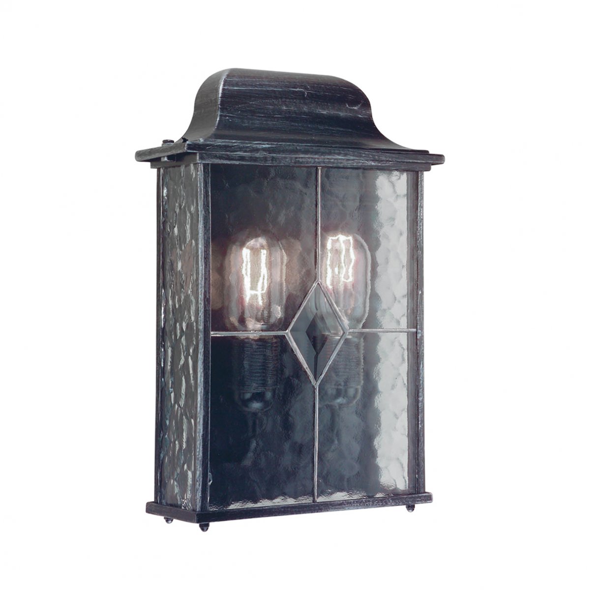 Elstead Lighting Wexford Outdoor 2-Light Half Wandleuchte Schwarz Silber E27 IP23