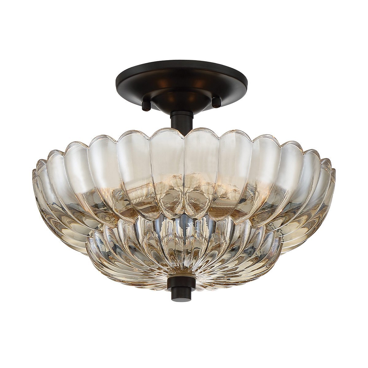 Elstead Lighting Whitecap Deckenleuchte Bernsteinglas braun 30cm