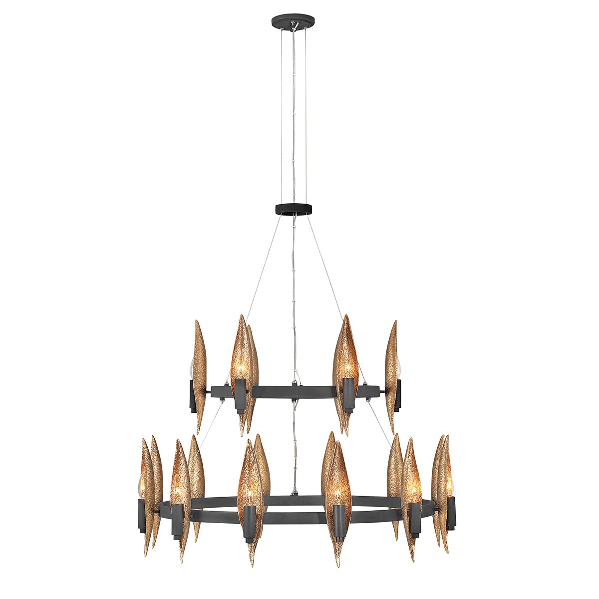 Elstead Lighting Willow Kronleuchter 18-Light Schwarz Gold E14