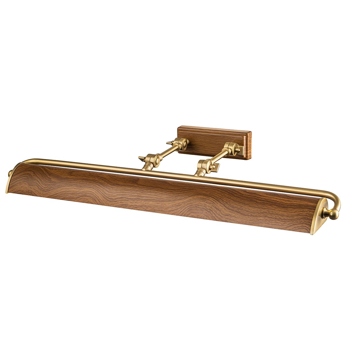 Elstead Lighting Winchfield Bilderleuchte Large 4-Light Messing antik Eicheneffekt 70cm