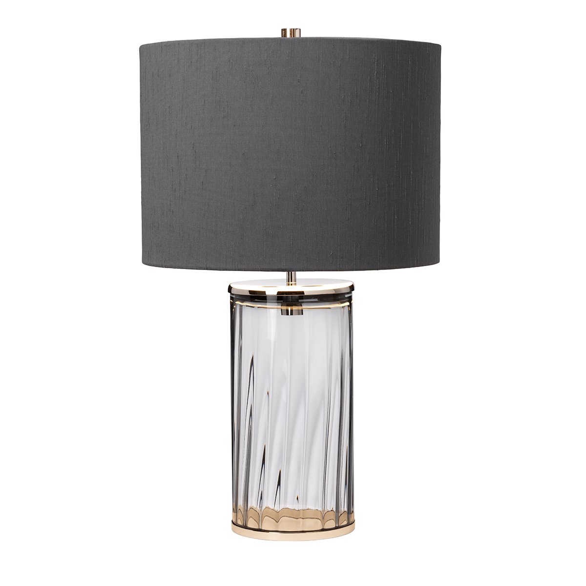 Elstead Reno Tischlampe Rauch Nickel poliert 60cm