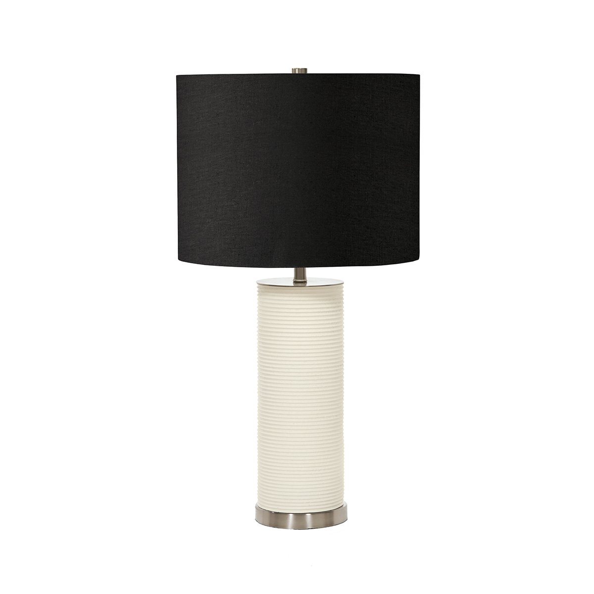 Elstead Ripple Tischlampe 1-flammig wei� Lampenschirm schwarz E27