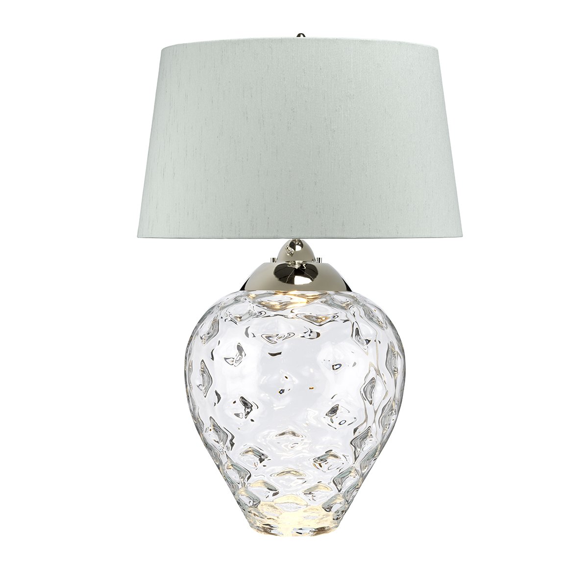 Elstead Samara Tischlampe gro� Klar Schirm hellgr�n 79cm