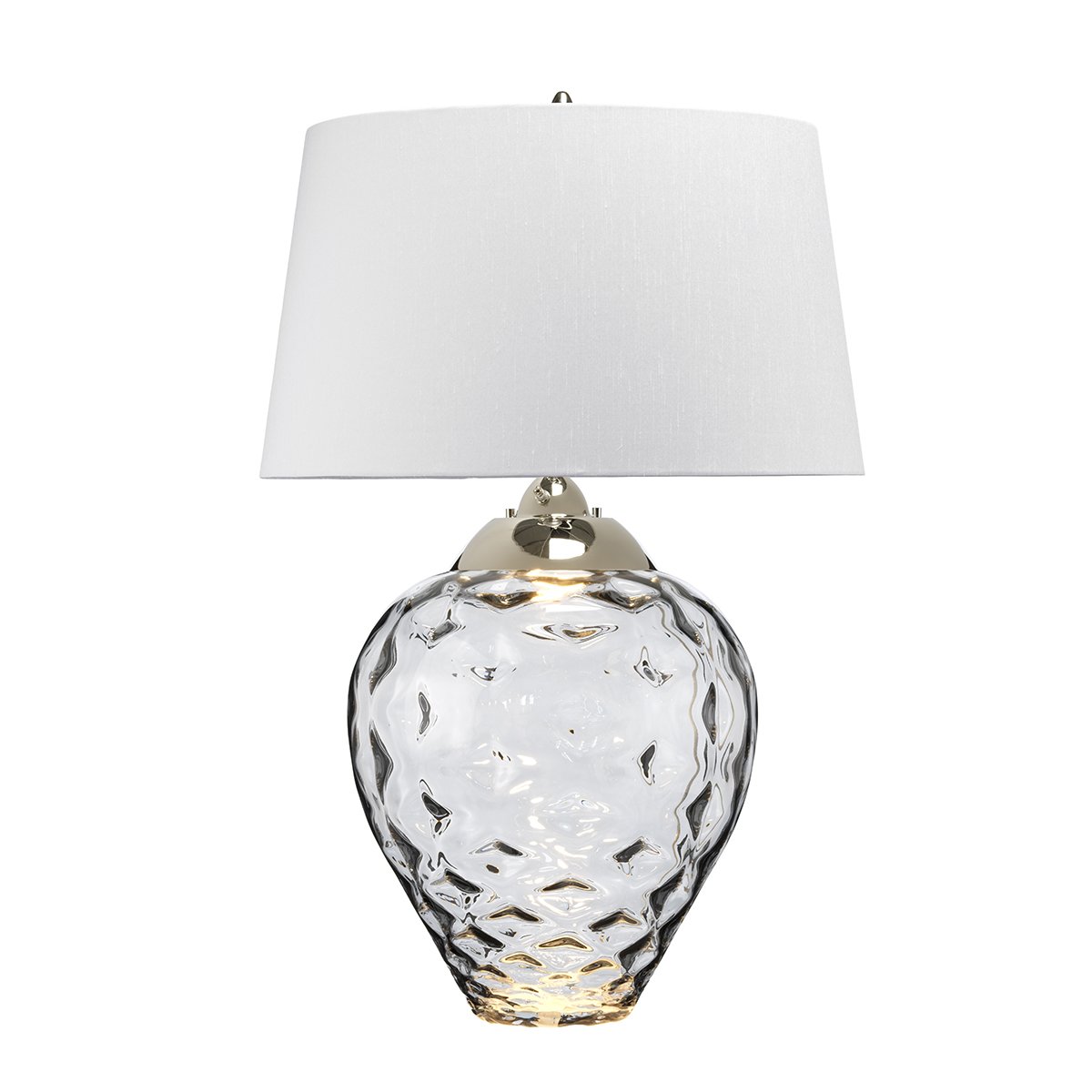 Elstead Samara Tischlampe gro� Rauch Schirm hellgrau 79cm