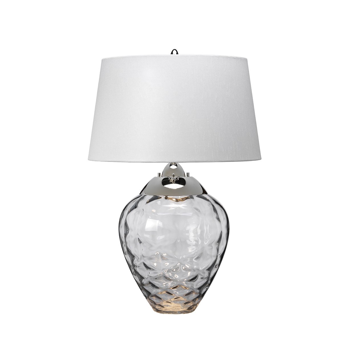 Elstead Samara Tischlampe klein Rauch Schirm hellgrau 72cm