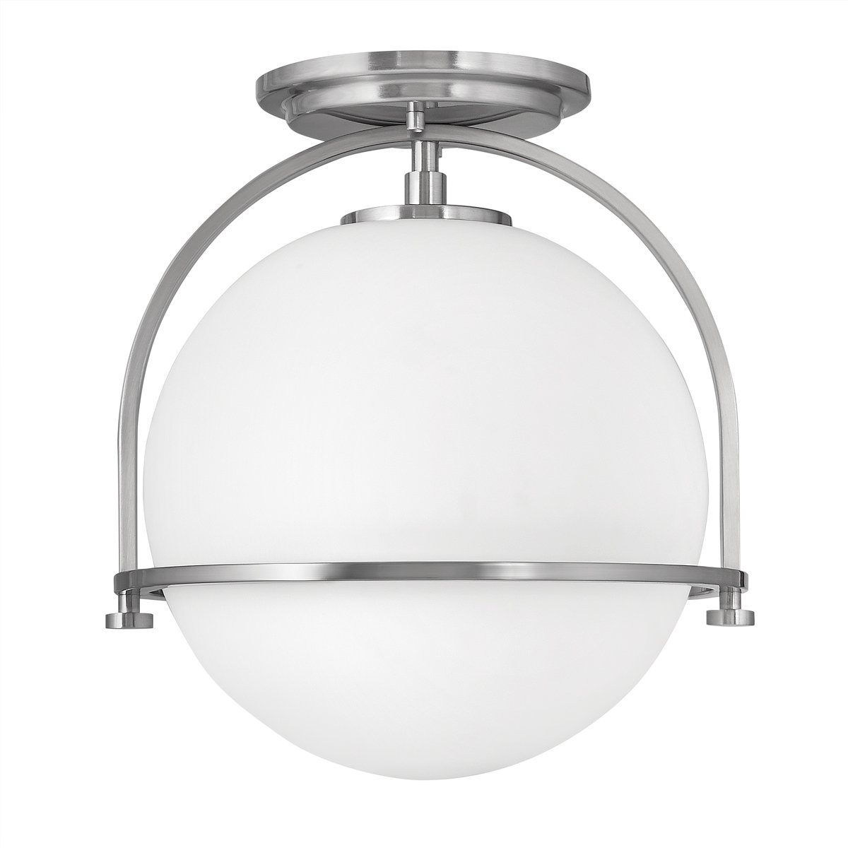 Elstead Somerset Deckenleuchte 1-flammig Nickel geb�rstet opal 28cm E27